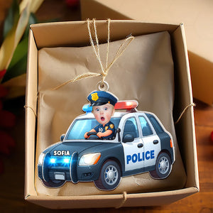 Custom Photo Gifts For Kids Christmas Ornament - Firefighter & Police Themes - Ornament - GoDuckee