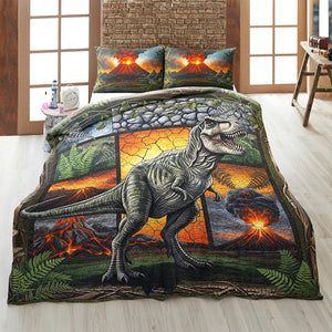 Dinosaur Quilt Bedding Set - Personalized Gifts For Dinosaur Lovers 01naqn280625 - Blanket - GoDuckee
