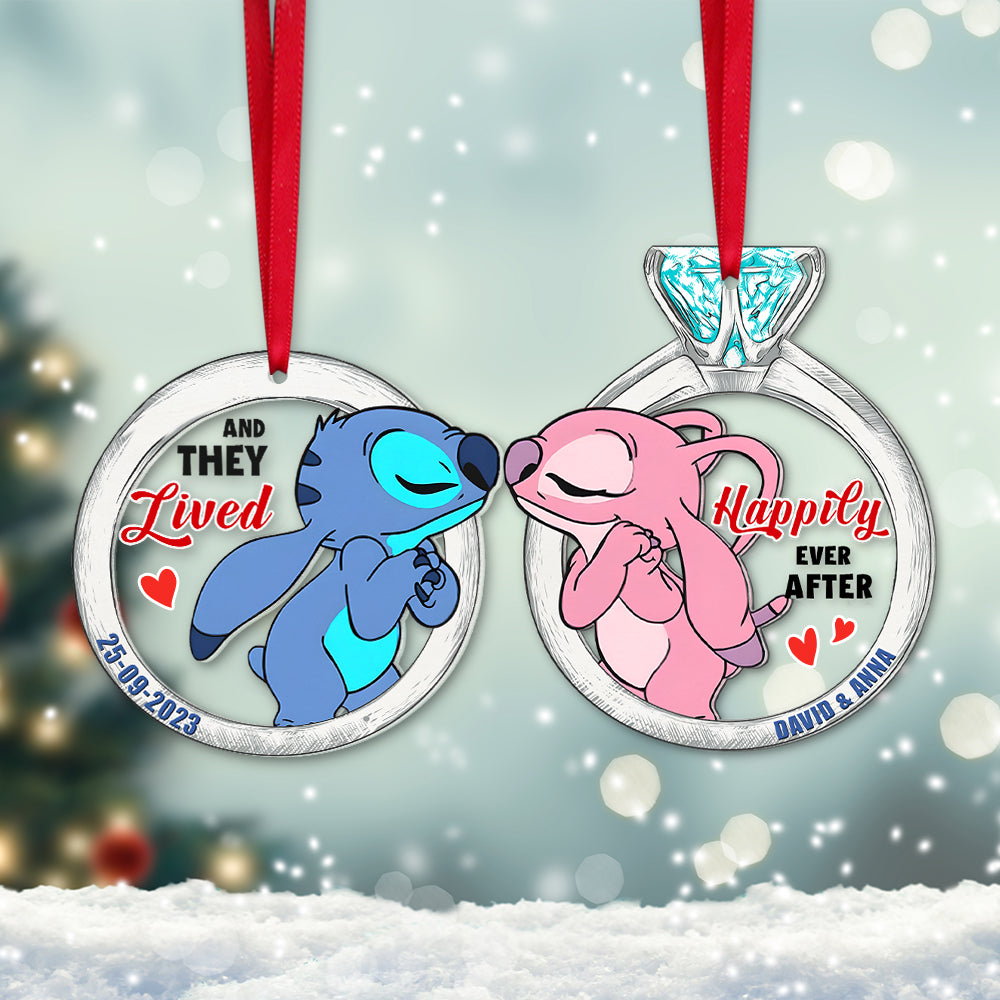 Set Of 2 Personalized Ornaments For Couple, PW-03QHTN051023, Christmas Gift, Anniversary Gift Ideas - Ornament - GoDuckee