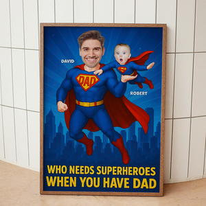 Super Dad Canvas Print - Custom Photo Gifts For Dad 02topu210525 - Poster & Canvas - GoDuckee