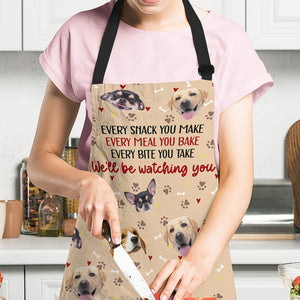 Custom Photo Gifts For Dog Lover Aprons We'll Be Watching You - Aprons - GoDuckee