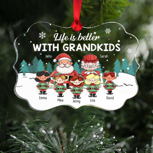 Life Is Better With Grandkids, Gift For Family, Personalized Acrylic Ornament, Grandkids Ornament, Christmas Gift 04NAHN080923 - Ornament - GoDuckee