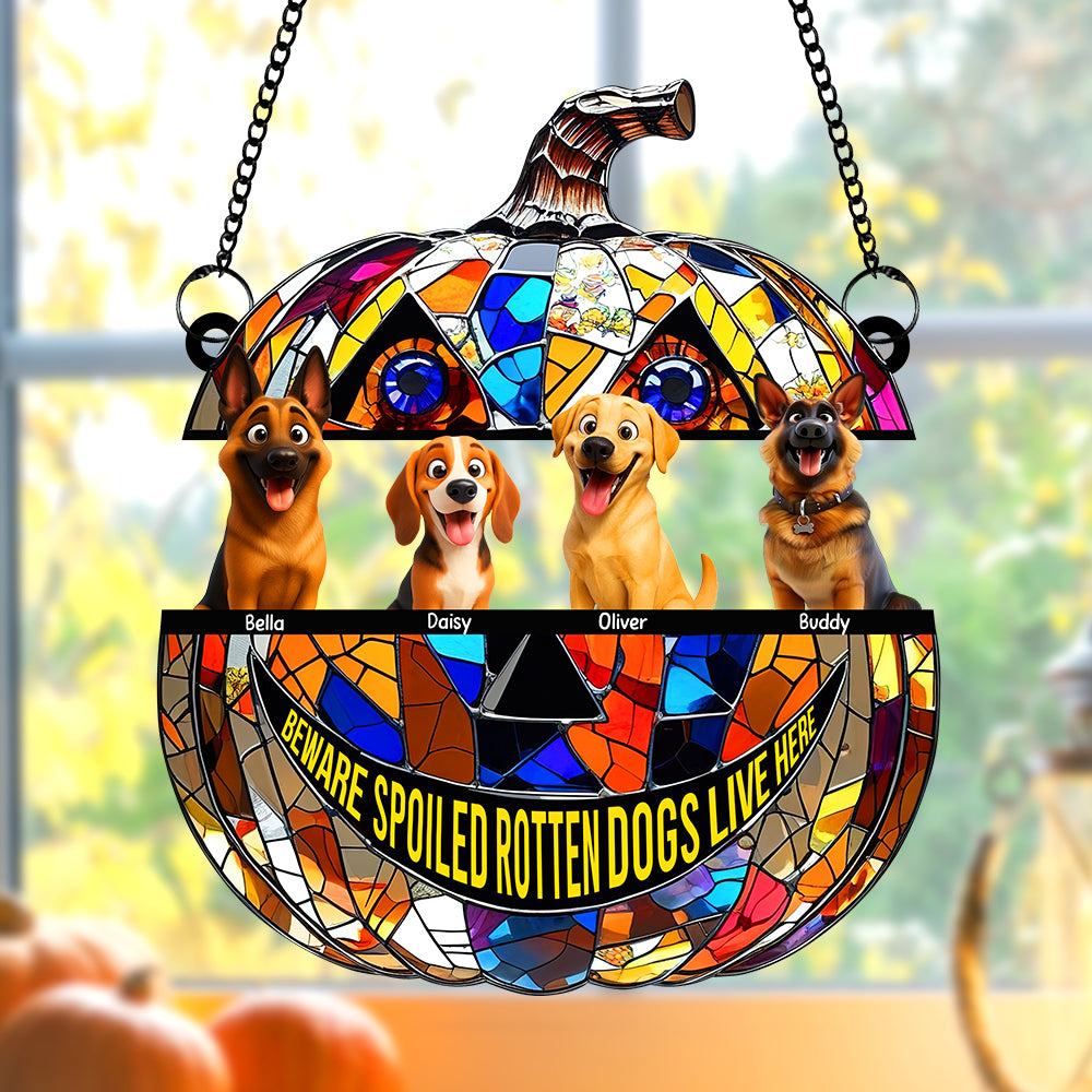 Pumpkin Suncatcher Ornament - Personalized Halloween Gifts For Dog Lovers 05tgqn090825 - Ornament - GoDuckee
