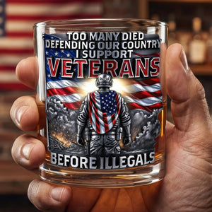 Veteran Pride Round Glass - Personalized Gifts For Veterans 03OHQN050326 - Glass - GoDuckee