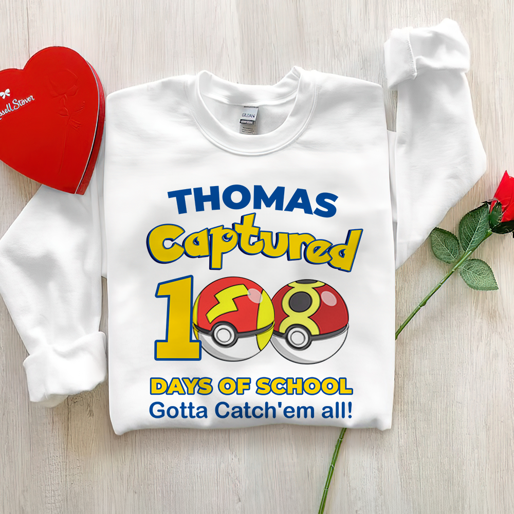 Personalized Gifts For Kids Shirt 01ohpu020125 Captured 100 Days Of School - Shirts - GoDuckee