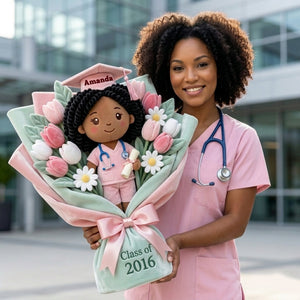 Graduation Nurse Bouquet Mặt Pillow - Custom Photo Gifts For Nurse Pillow 02NALU270326 - Pillow - GoDuckee
