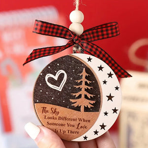 Christmas Tree Star Moon Ornament 06HUXX060924 Remembrance Memorial Ornament, 2 Layered Wooden Ornament - Ornament - GoDuckee