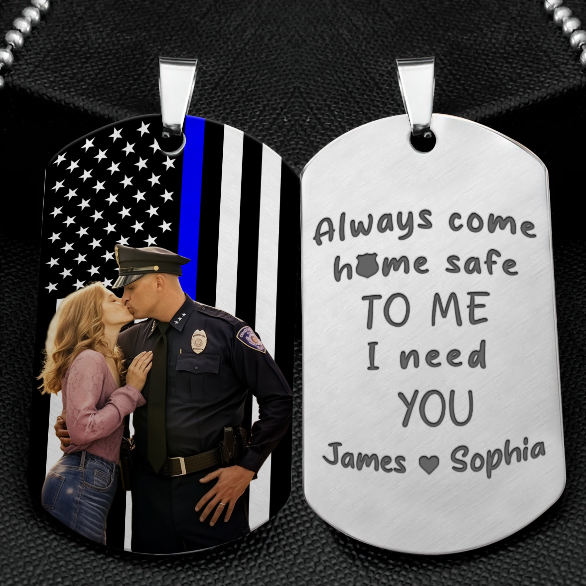 Custom Photo Dog Tag Necklace - Custom Photo Gifts For Police 02HUDC070624 - Necklace - GoDuckee