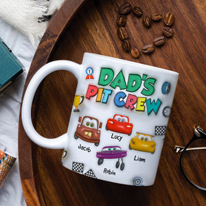 Personalized Gifts For Dad 3D Inflated Mug, Dad's Pit Crew 01kapu210824 - Coffee Mug - GoDuckee