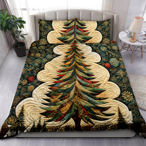 Classic Christmas Tree Quilt Bed Set 08ACQN291024 - Blanket - GoDuckee