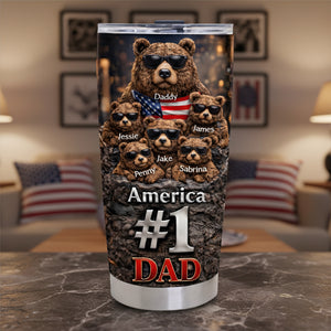 #1 Cool Bear Dad Tumbler - Personalized Gifts For Father's Day 04tota280226 - Tumbler Cup - GoDuckee