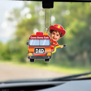 Custom Photo Gifts For Dad Car Ornament Come Home Safe - Ornaments - GoDuckee