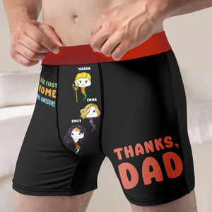 Personalized Gifts For Dad Men's Boxers Cute Sperms Our First Home Was Awesome 01QHMH230124HA - Boxers & Briefs - GoDuckee