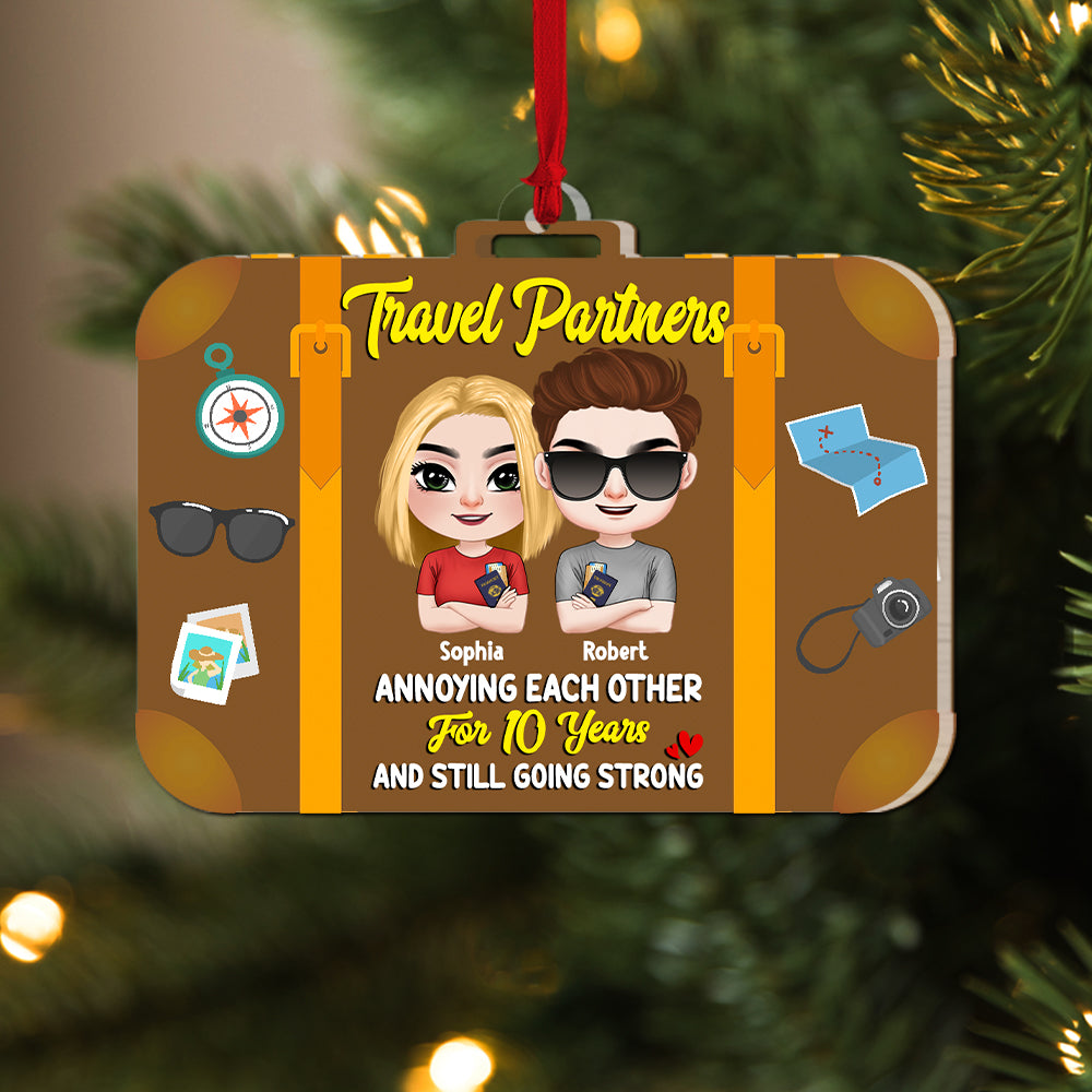 Travel Couple 02ohpo150823hh, Personalized Ornament - Ornament - GoDuckee
