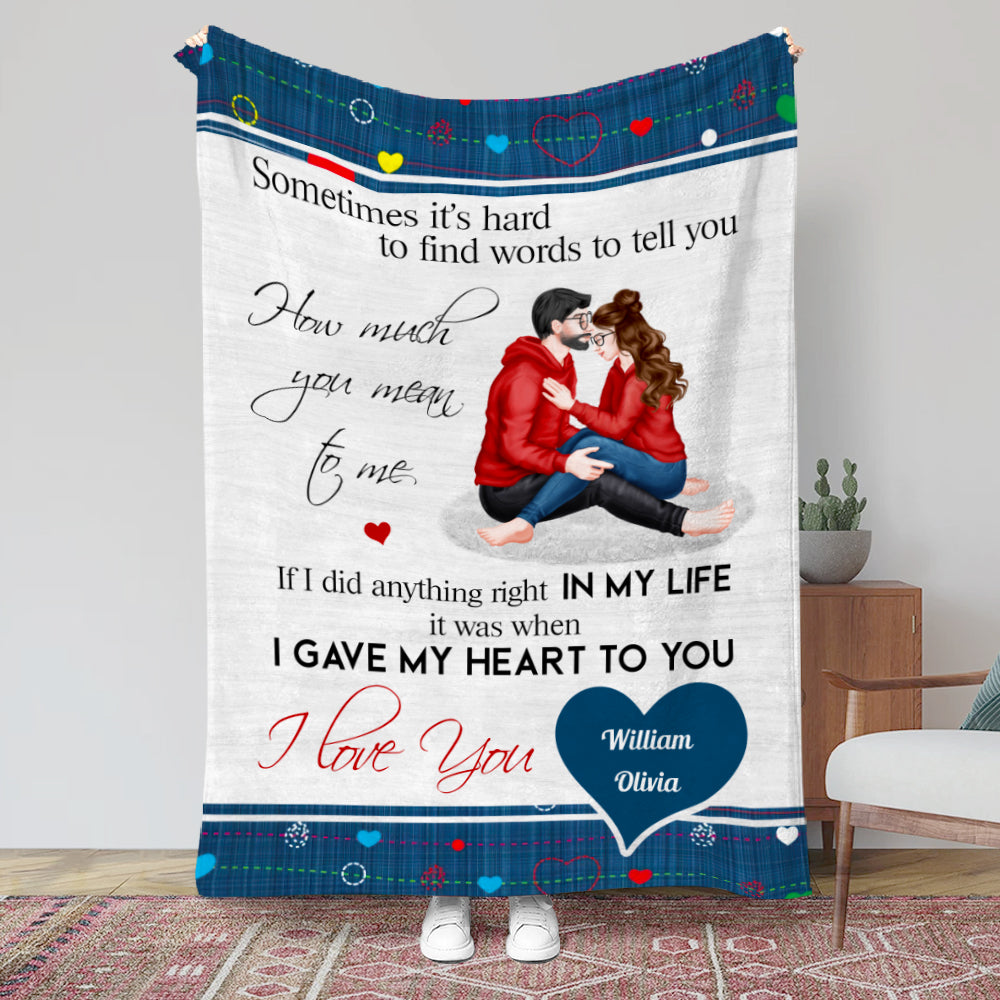 I Gave My Heart To You, Personalized Blanket, Sweet Couple Gifts - Blanket - GoDuckee