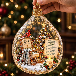 Christmas In Heaven Cardinal Ornament - Personalized Memorial Gift 07PADT300926
