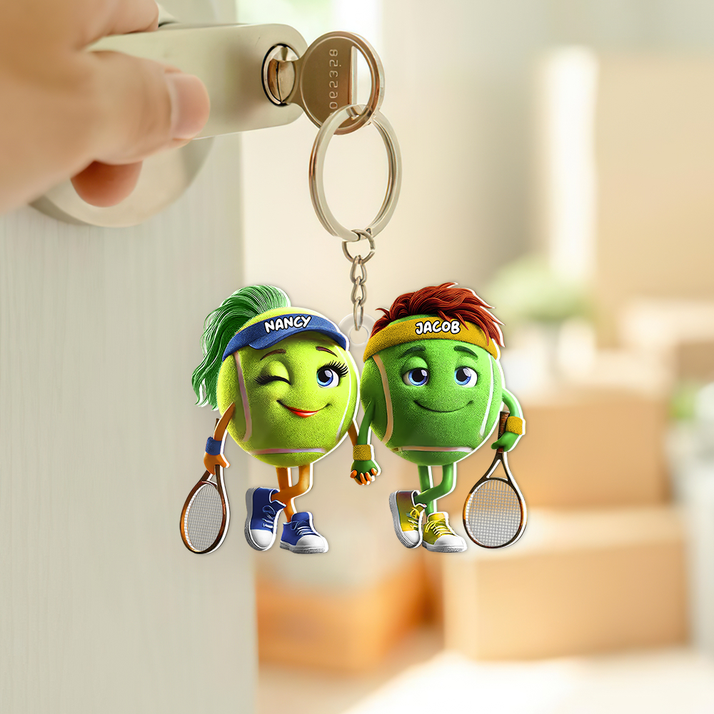 Personalized Gifts For Tennis Couple Keychain 04kapu051224 - Keychains - GoDuckee