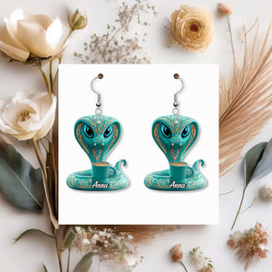 Slaying Snake Personalized Acrylic Earrings 02tgtn140625 - Earrings - GoDuckee