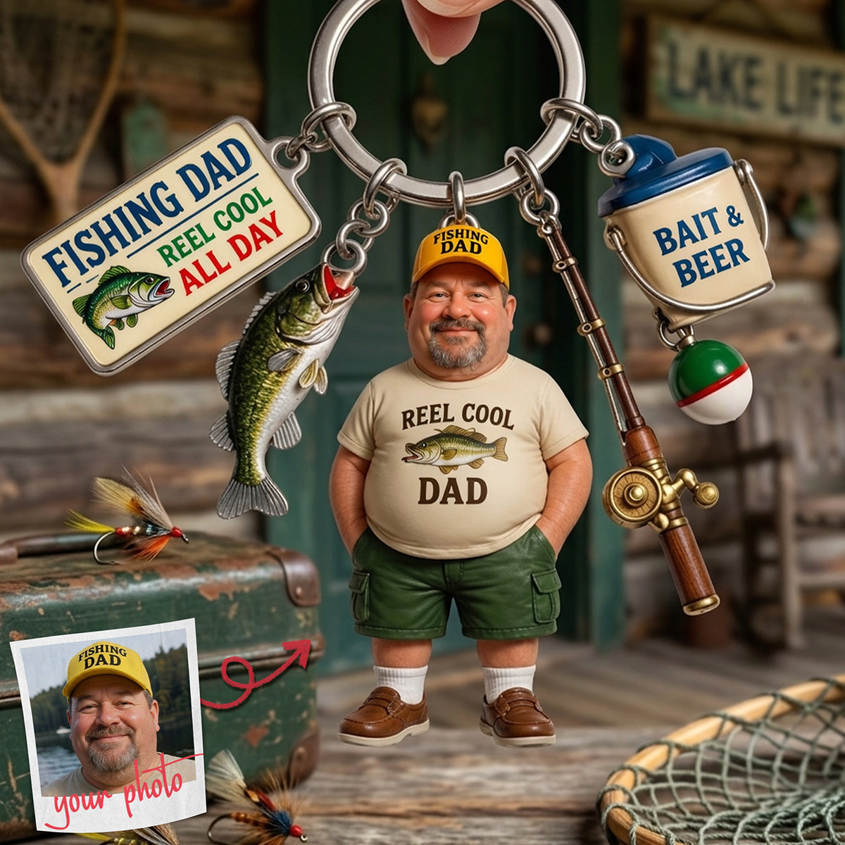 Custom Photo Fishing Dad Tag Keychain - Personalized Gifts For Dad 03tyta280426 - Keychains - GoDuckee