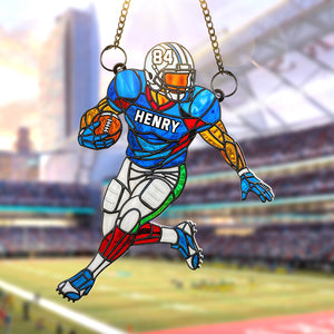 Football Player Suncatcher Ornament - Personalized Gifts For Football Lovers 04ohqn120725 - Ornament - GoDuckee