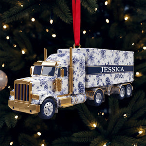 Elegant Semi Truck Ornament - Personalized Gifts For Truckers 01PGLU021025 - Ornament - GoDuckee
