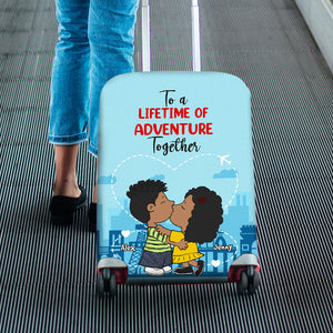Personalized Gifts For Couple Luggage Cover 03TOMH261224HG - Luggage Covers - GoDuckee