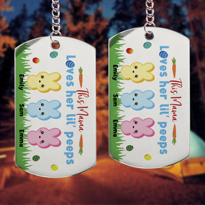 Personalized Gifts For Mom Keychain This Mama Loves Her Lil' Peeps - Keychains - GoDuckee