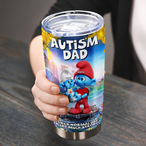 Personalized Gifts For Autism Dad Tumbler, Blue Character 021TGLU210225 - Tumbler Cup - GoDuckee