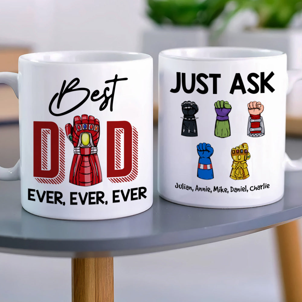 Best Dad Ever, Gift For Dad, Personalized Mug, Dad Fist Mug, Father's Day Gift 01DNHN230523HA - Coffee Mug - GoDuckee