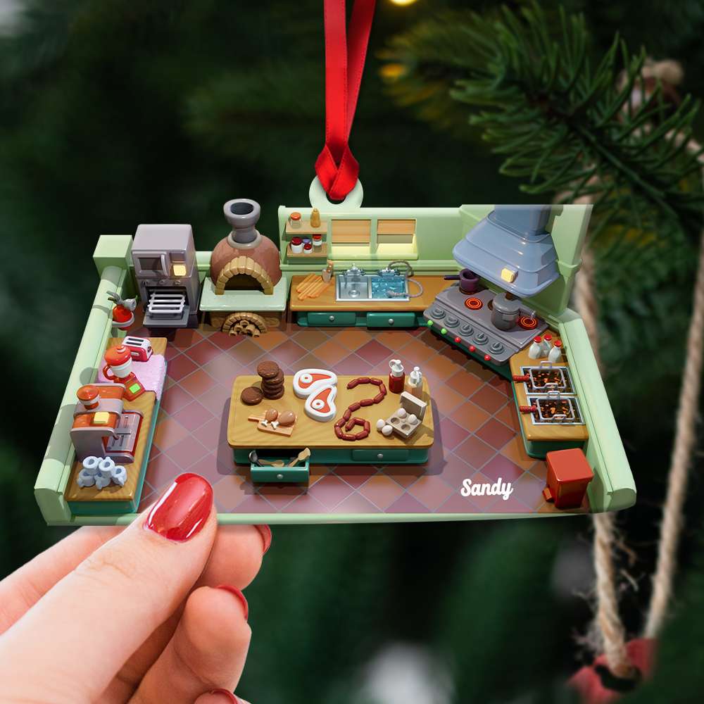 Gift For Chefs, Personalized Acrylic Ornament, Kitchen Custom Name Ornament, Christmas Gift - Ornament - GoDuckee