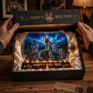 Wolf Dad and Kids Acrylic Plaque - Personalized Gifts For Dad 04tolu280426 - Shaped Plaques - GoDuckee