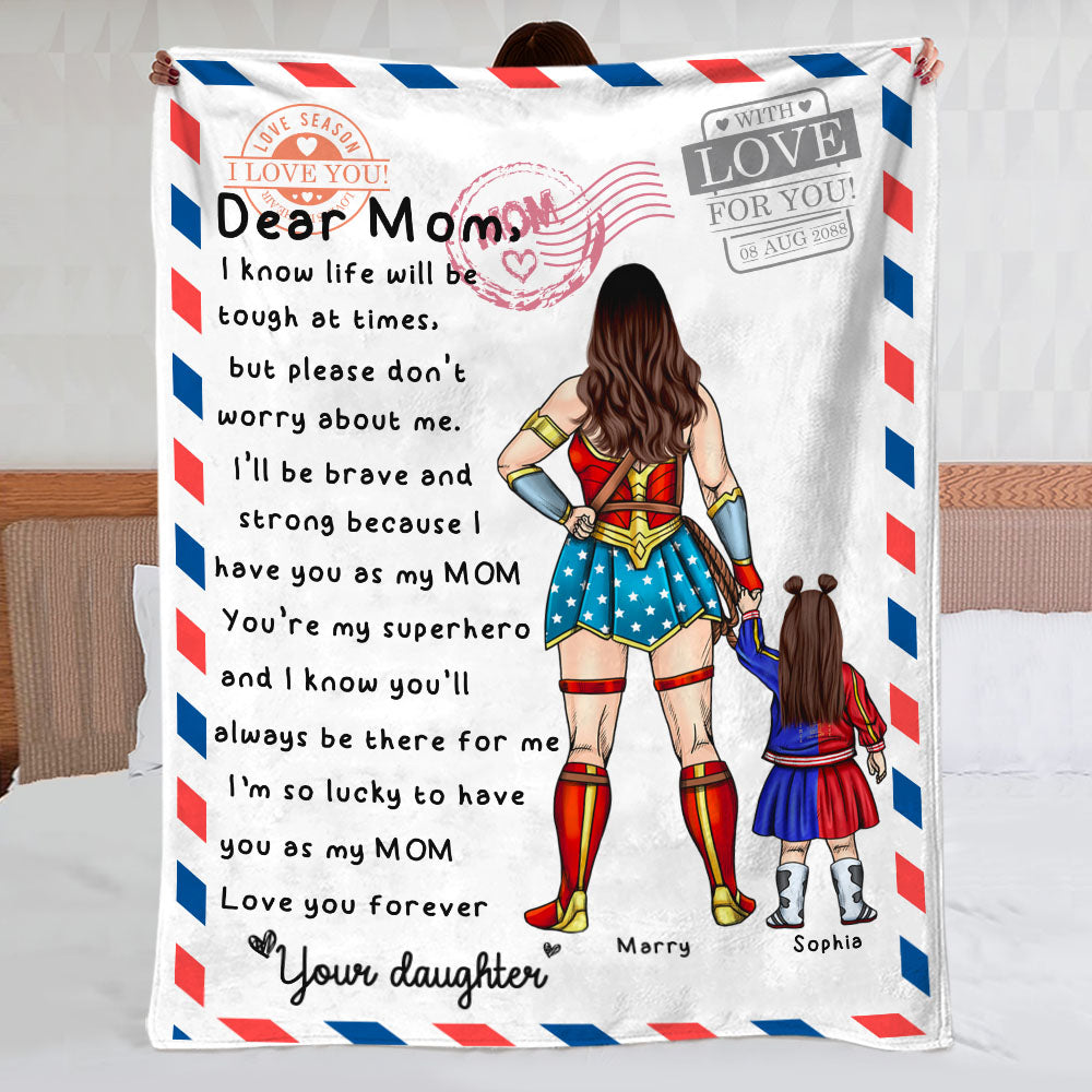 I'm Lucky To Have You Personalized Mom And Daughter Blanket 02DNPO050423TM - Blanket - GoDuckee