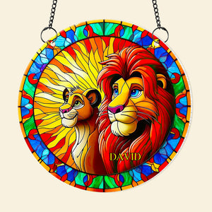 Personalized Gifts For Movie Fans, Lion King Father & Son Suncatcher Ornament 15ACDT060924 - Ornament - GoDuckee