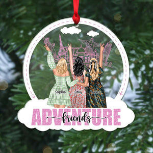 Adventure Friends, Gift For Friends, Personalized Ornament, Bestie Travel Ornament, Christmas Gift - Ornament - GoDuckee