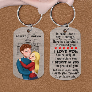Personalized Gifts For Couple Stainless Steel Keychain Get Home Safe - Keychains - GoDuckee