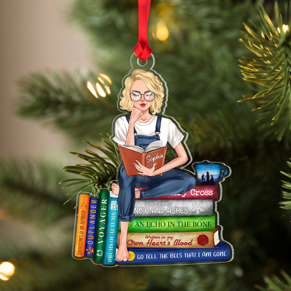 Reading Girl, Personalized Acrylic Ornament, PW17-05HUTN220923TM, Christmas Ornament, Christmas Gift For Book Lover - Ornament - GoDuckee