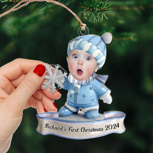 Custom Photo Gifts For Babies First Christmas Ornament 04KALU111024 - Ornament - GoDuckee