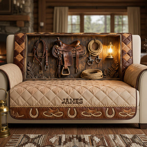 Horse Workshop Sofa Cover - Personalized Gifts For Horse Lover Quilted Sofa Cover 04KITA280126 - Sofa Cover - GoDuckee