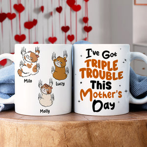 Personalized Gifts For Cat Lovers Coffee Mug Triple Trouble 04ohpu230224 - Coffee Mugs - GoDuckee