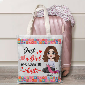 Personalized Gifts For Knitting Lover Tote Bag 02hutn290724hh Knitting Girl - Tote Bag - GoDuckee