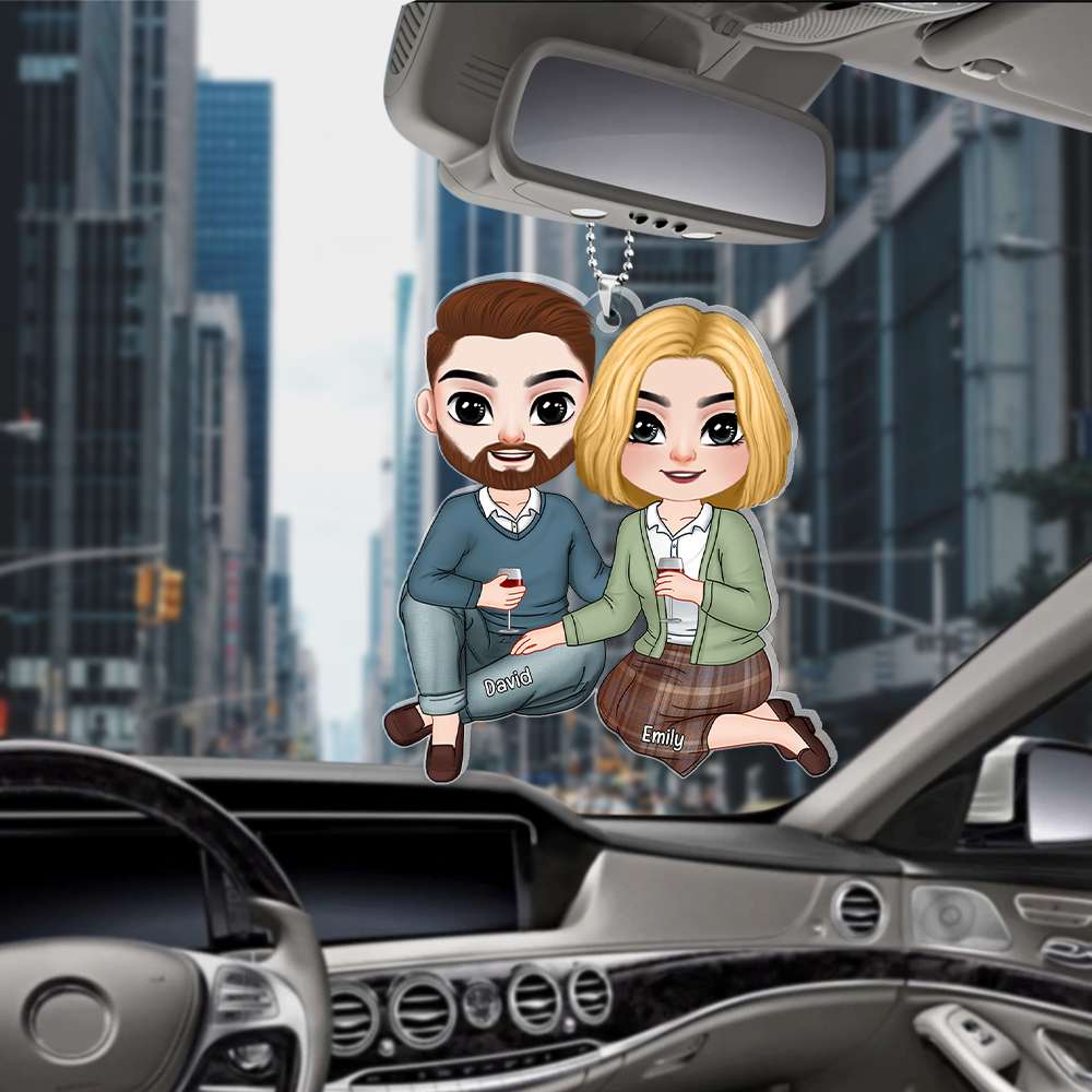 Romantic Couple, Love You Forever, Personalized Transparent Car Ornament, Gifts For Couple - Ornament - GoDuckee