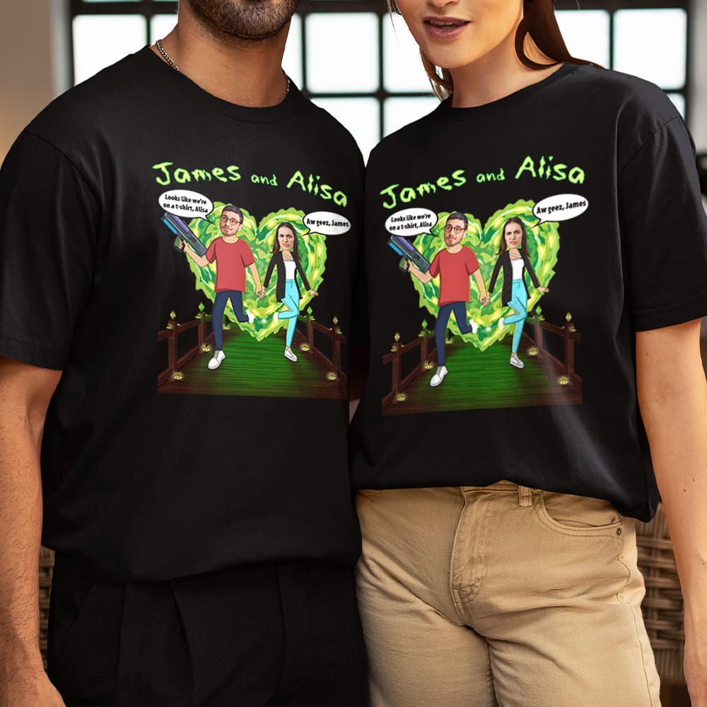 Custom Face Couple Shirt, Personalized Shirt, Valentine Gifts, Couple Gifts, 01TOPO131223 - Shirts - GoDuckee