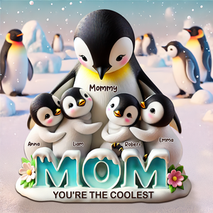 Penguin Plaque - Personalized Gifts For Mom 02hupu180425 - Shaped Plaques - GoDuckee