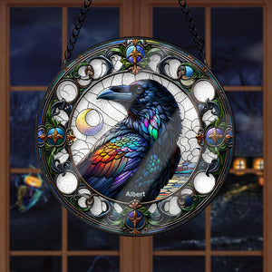 Personalized Halloween Gifts For Witch Lover Black Crow Stained Glass Ornament 17acqn240824 - Ornament - GoDuckee