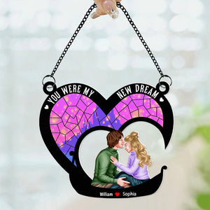 Personalized Gifts For Couple Suncatcher Window Hanging Ornament 04kaqn060624pa - Ornaments - GoDuckee