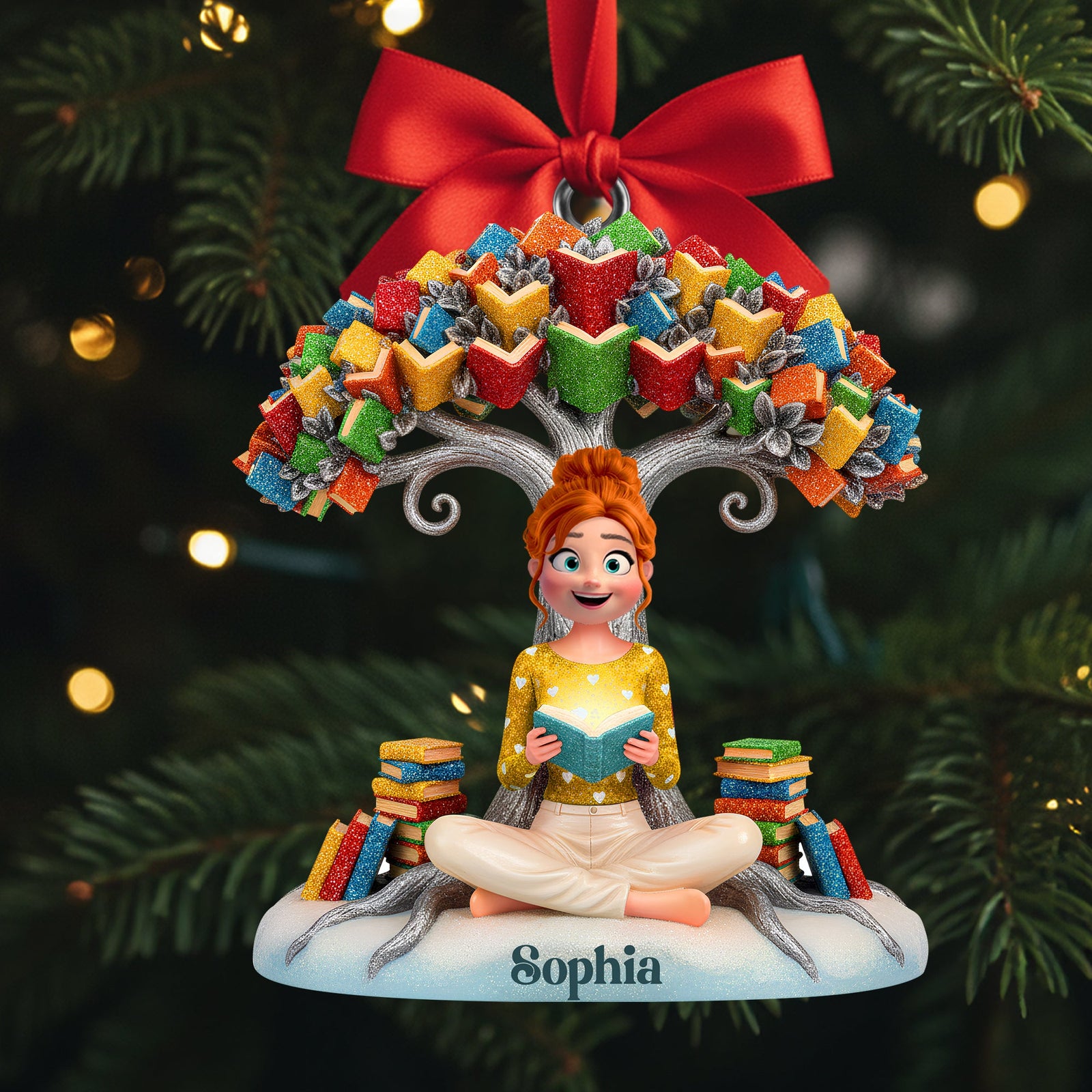 Book Tree Christmas Ornament Personalized Gifts For Book Lovers 01NALU061025-Homacus