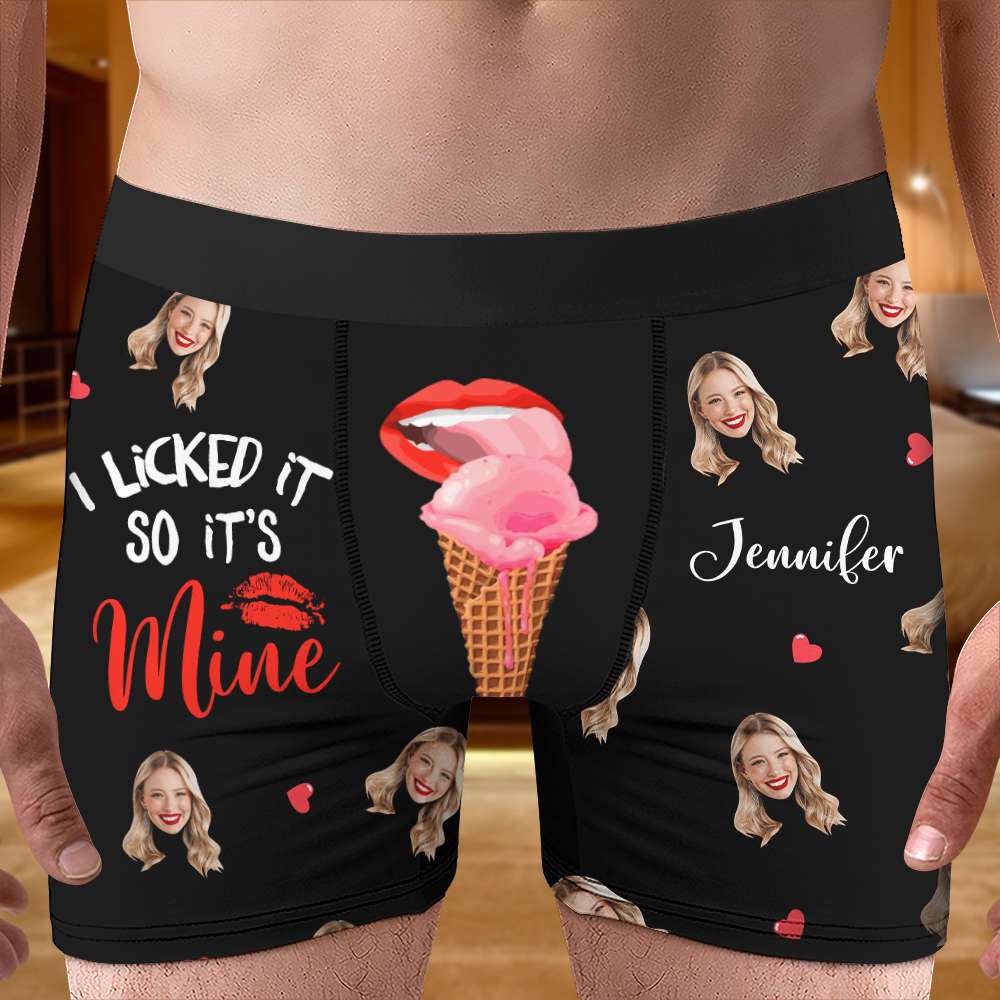 Personalized Gift For Couple Boxer I Licked It So It's Mine - Boxer Briefs - GoDuckee