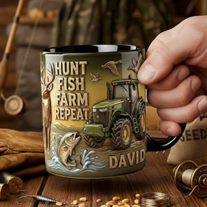 Hunt Fish Farm Accent Mug - Personalized Gifts For Farmer 05PALU260126 - Coffee Mug - GoDuckee