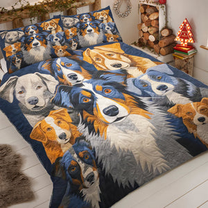 Australian Shepherds Dog Christmas Quilt Bed Set Gifts For Dog Lovers 07HUDT041124 - Blanket - GoDuckee