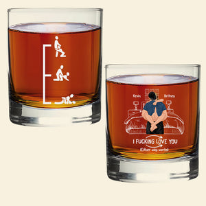 Funny Couple 11oz Round Whiskey Glass - Personalized Gifts For Couple 01TODT030525HG - Whiskey Glass - GoDuckee